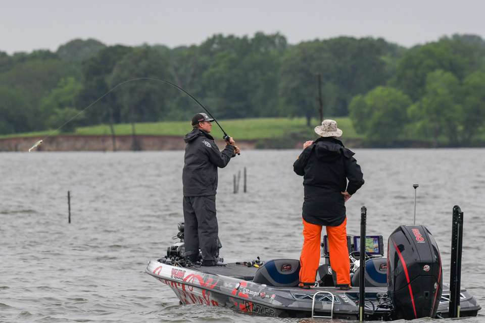 Georgia Elite Micah Frazier landed a limit of 22-13 during Day 1 of the Toyota Bassmaster Texas Fest benefiting Texas Parks & Wildlife Department.