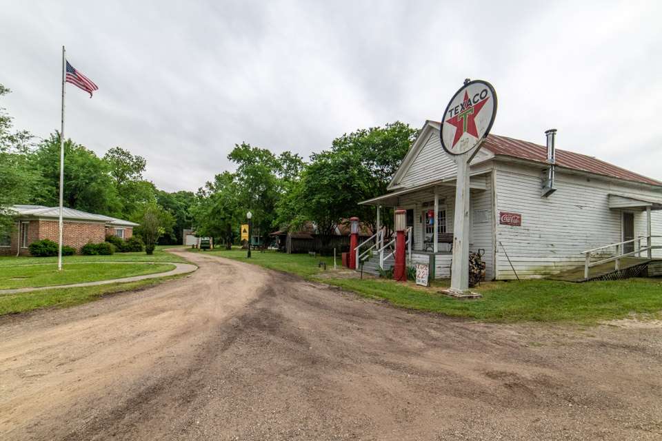 The Heritage Park includes 11 acres of historical buildings from around Hopkins County. Included is the D.T. Lake Country Store built around 1870, and Atkins House (at left) that was built in the late 1870s and is thought to have been the first brick structure in Sulphur Springs.
