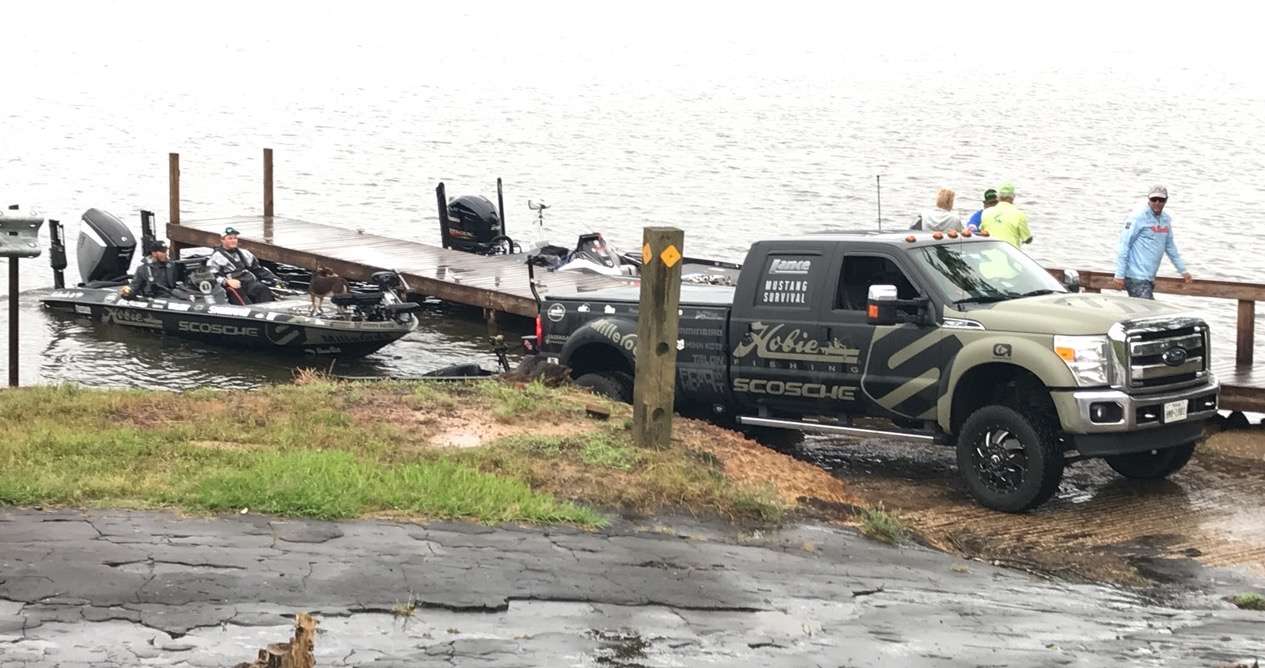 The day of fishing begin on nearby Lake Quitman. 