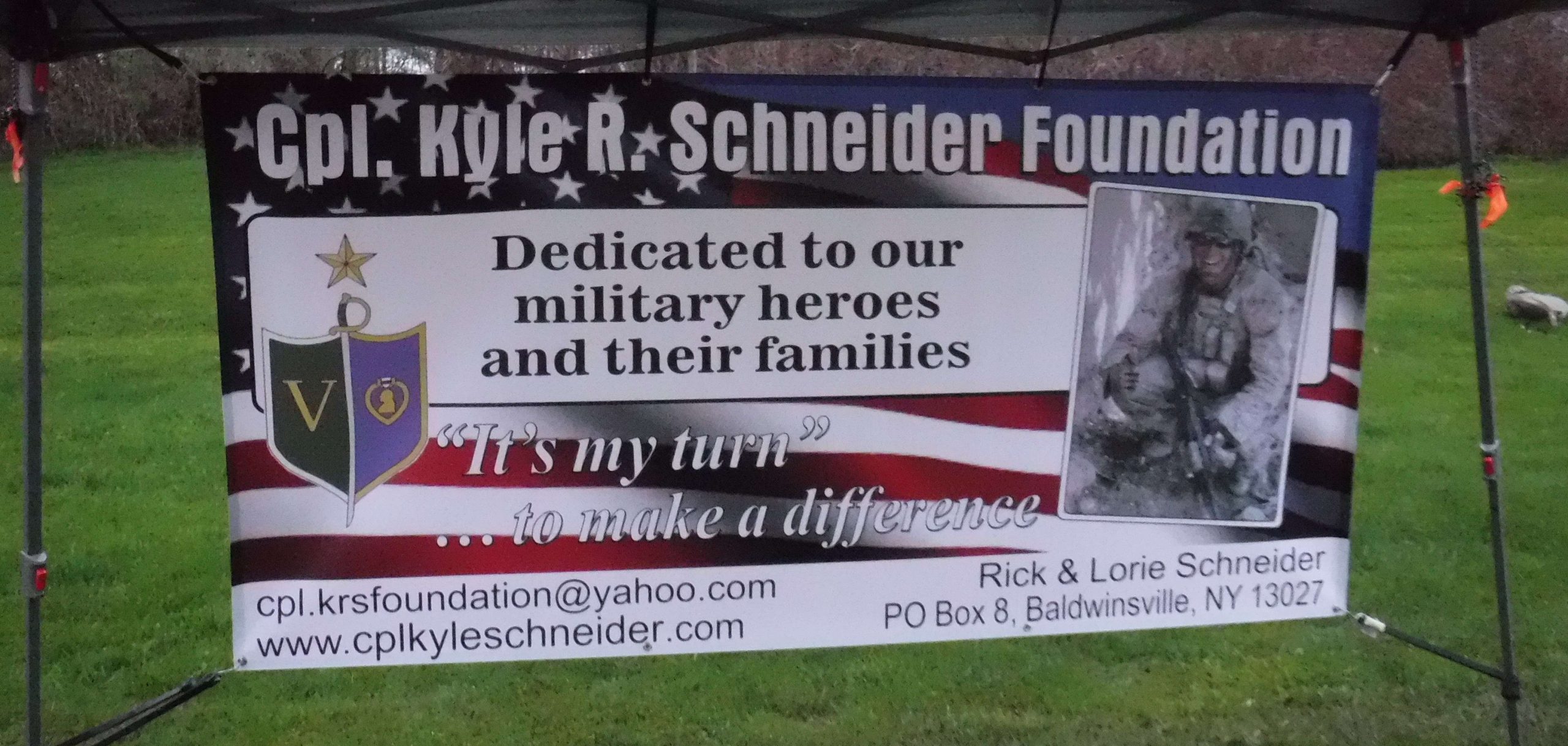The Cpl. Kyle Schneider Foundation played a major part in this gathering.  