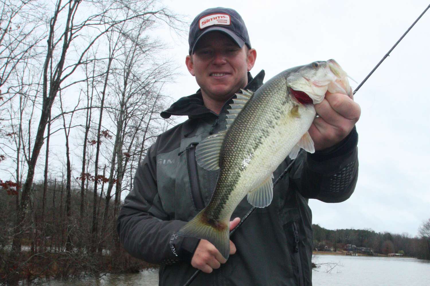 <b>10:12 a.m.</b> Frazier bags his third keeper, 2 pounds, 4 ounces, on the spinnerbait. âIt was sitting right at the end of a flooded branch.â <br>
<b>10:17 a.m.</b> Frazier moves into a nearby cove and casts the bladed jig around wood cover. Whatâs his take on the day so far? âWith the lake as high as it is, these fish could be anywhere. My safest plan is to just keep covering shallow water with the lures Iâve been using. Iâll definitely re-fish that creek arm where I caught the 5-pounder before my timeâs up.â