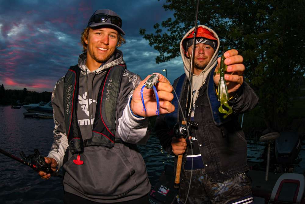 Kent State University - Tanner Ward and Rory Franks mixed in both largies and smallies as well. They were hoping to catch the rivers green fish on a frog and they targeted smallmouth on the final day. 
