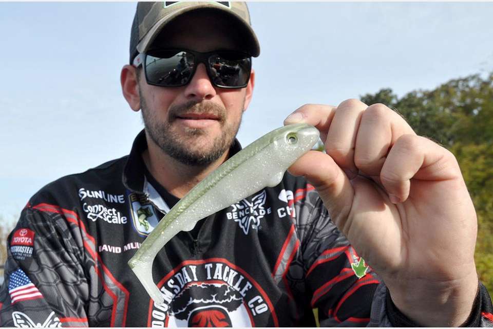 <b>5. I like a good swimbait.</b></p> <p>You can use it on both sides of the spawn. My go-to is a 6-inch Scottsboro swim bait with a 1/2-ounce open jig head around here because we donât have a lot of cover. Before they spawn, they eat that thing really good. Then when the water starts to heat up, they start to slap at it or short-strike it. That tells me those fish are starting to spawn or are around it. Then Iâll switch to a worm or Shaky Head or a something like that. Then once theyâre off the spawn, they go right back to eating it really good. I also will put a bigger head on the swim bait and work it out deeper if I need to.