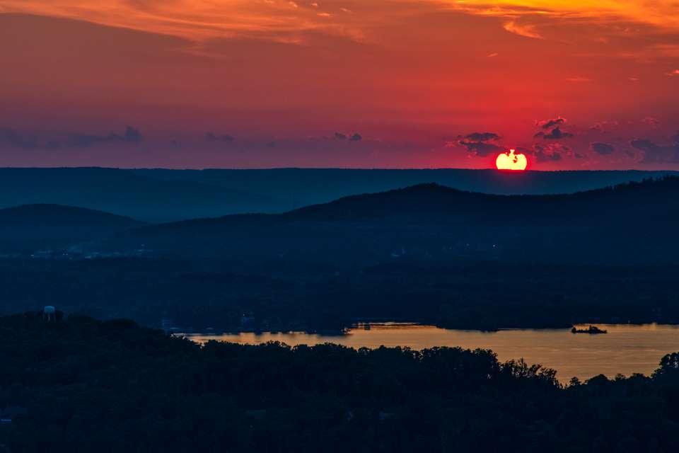 Finish off the day watching a spectacular sunset over Lake Guntersville from Washington Park in Section, Ala., just across the lake from Scottsboro.