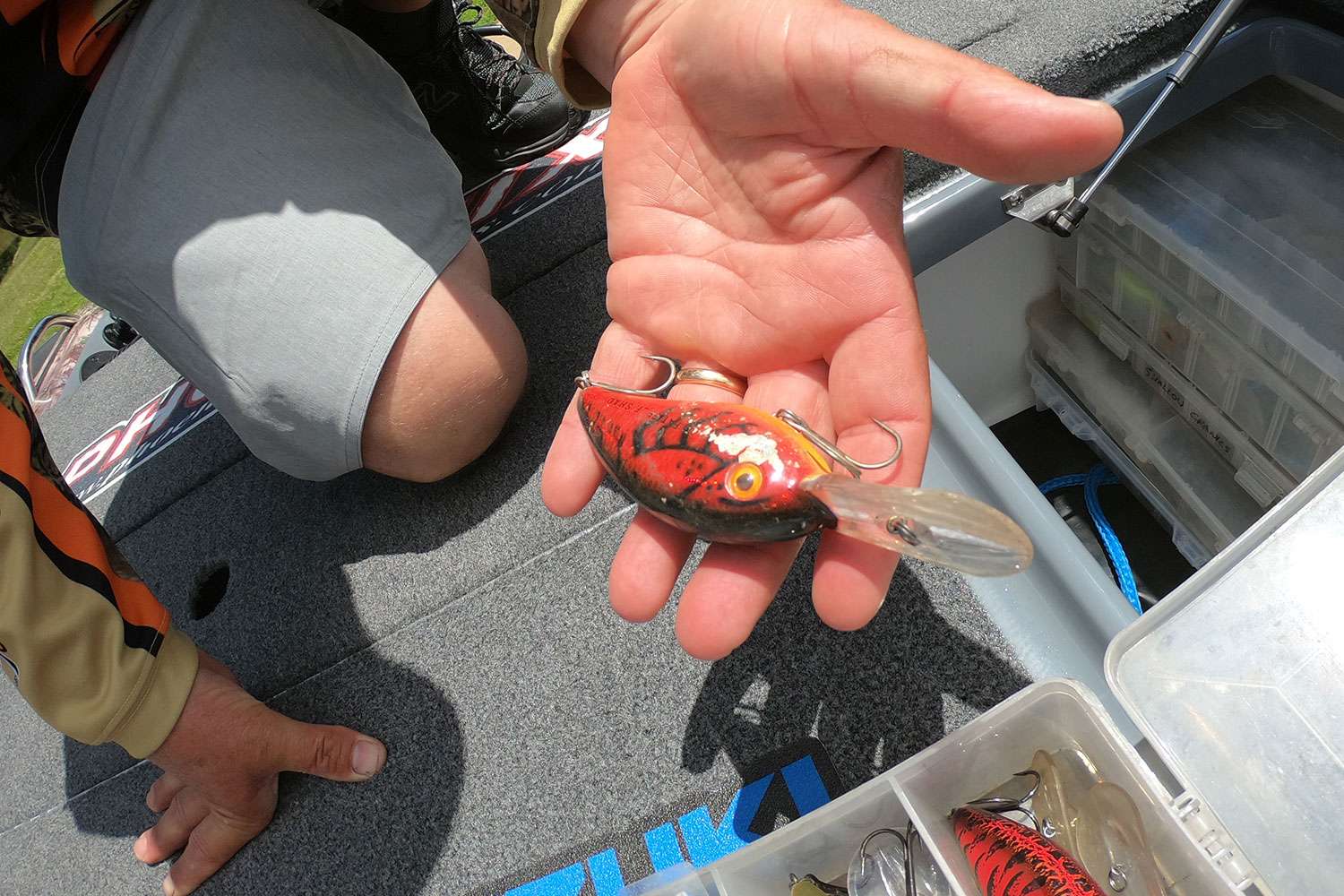 This lure is one that also has a very interesting story. The very short version is he lost this lure on a stump, came back a week later and caught the lure back, tied it on and went on to win a boat or truck or something big. 