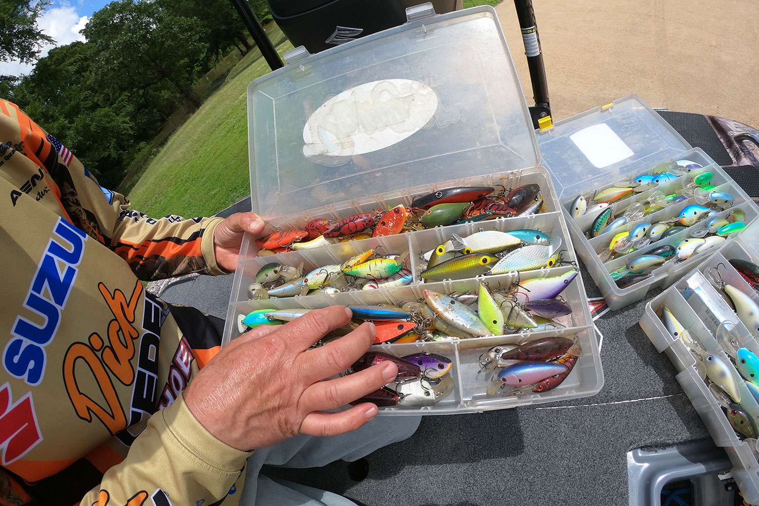 He does have an impressive collection of new and old baits. 
