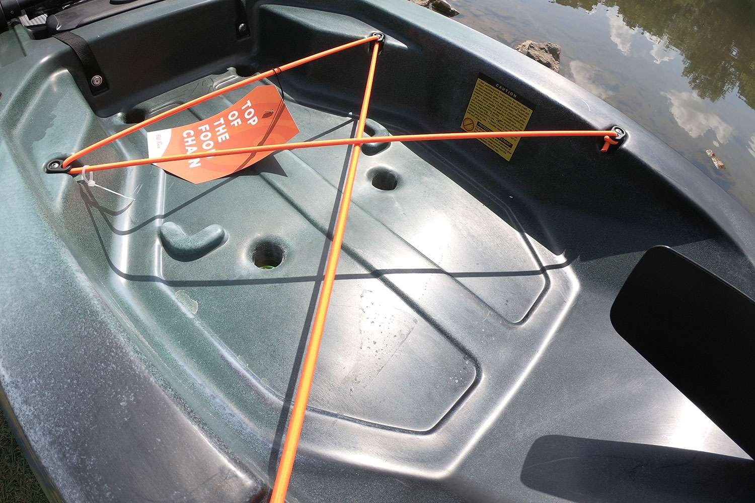 The rear storage area is ideal for a cooler, tacklebox or a storage crate of some sort. 