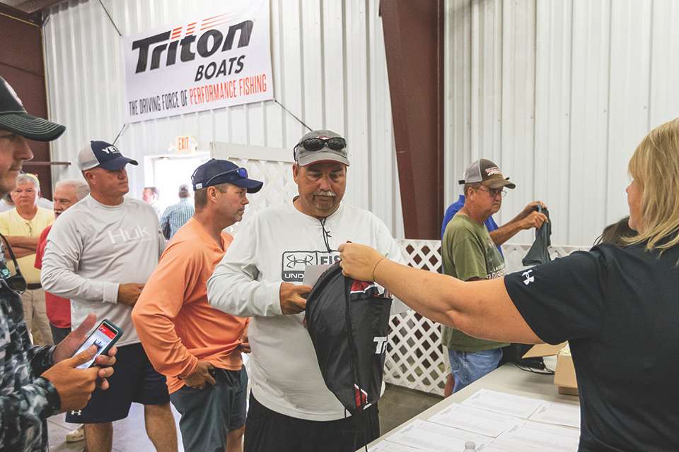 All participants received swag bags from Strike King, Vicious, Lucas Oil Marine, Mercury, Bass Pro Shops, and Power-Pole.