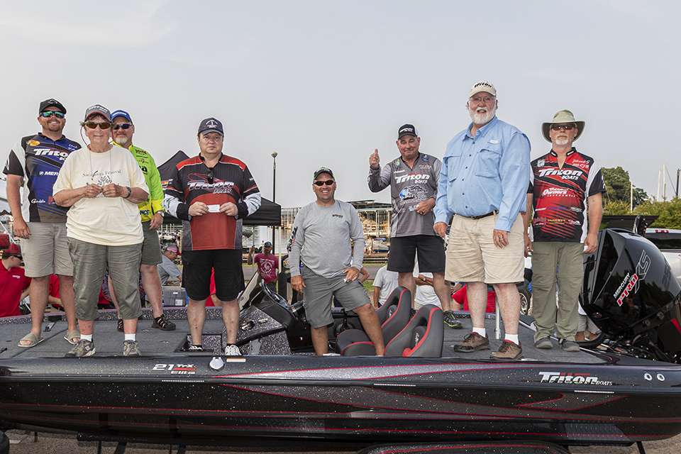 Each boat owner is entered to win door prizes from the event sponsors: Lowrance, Strike King, Mercury, Motor Guide, Duckett Fishing, T-H Marine, Power-Pole, Dual Pro Charging Systems, Allegro Marinades, Bass Pro Shops, Vicious, Lucas Oil Marine, Motor Mate, Rub Rail Lights from Night Fishion, Powertex, Clifty Farms, Paris Landing State Park, and the Henry County Alliance. All names are entered back into the drawing for a brand-new 21 TrX Elite and eight names were drawn.