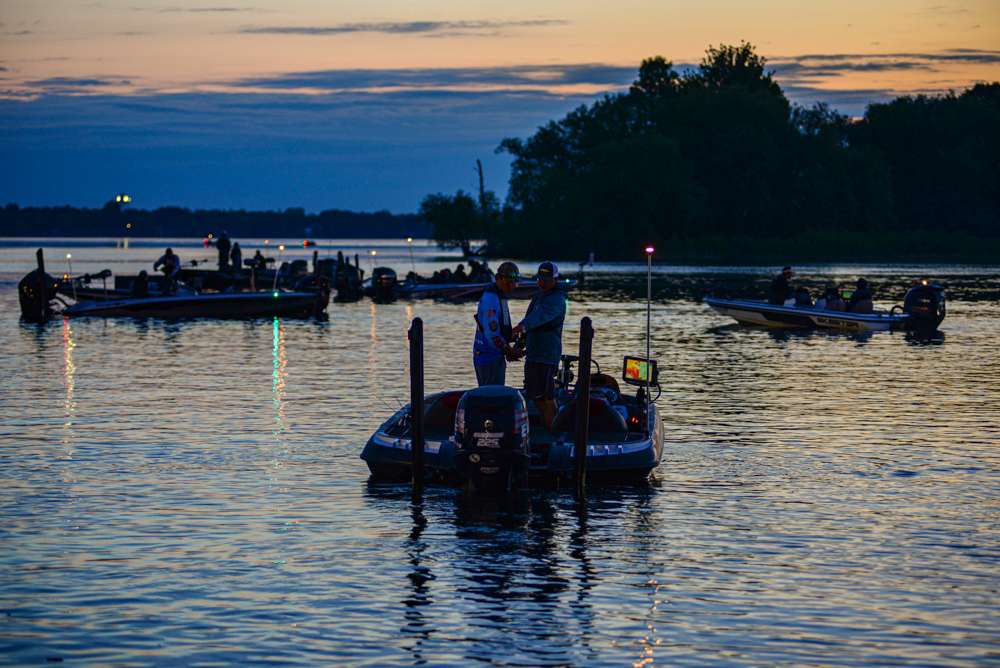 With take off scheduled for 5:30 am, boats began launching in the dark.