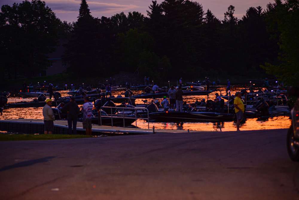 Anglers gather awaiting the 5:30 launch.