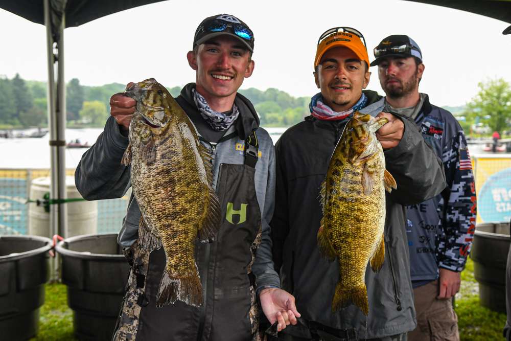 Clarkson's Ben Seaman - Dante Piraino ready to weigh these 2 smallies to see if they can make the top 12 cut!