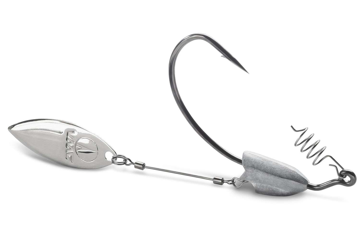 <B>VMC Heavy Duty Weighted Willow Swimbait Hook </B>
<BR>This hook features an adjustable spinner arm for maximum rotation and optimal blade position; a self-centering spring securely holds the bait in place, fixed weight, hi-carbon steel and a needlepoint. Available in 3/0 3/16-ounce, 4/0 3/16-ounce, 5/0 1/4-ounce, 6/0 3/8-ounce, 7/0 3/8-ounce, 9/0 3/8-ounce and 11/0 1/2-ounce. 
<BR>
<B>MSRP: $6.99-$11.99</B>