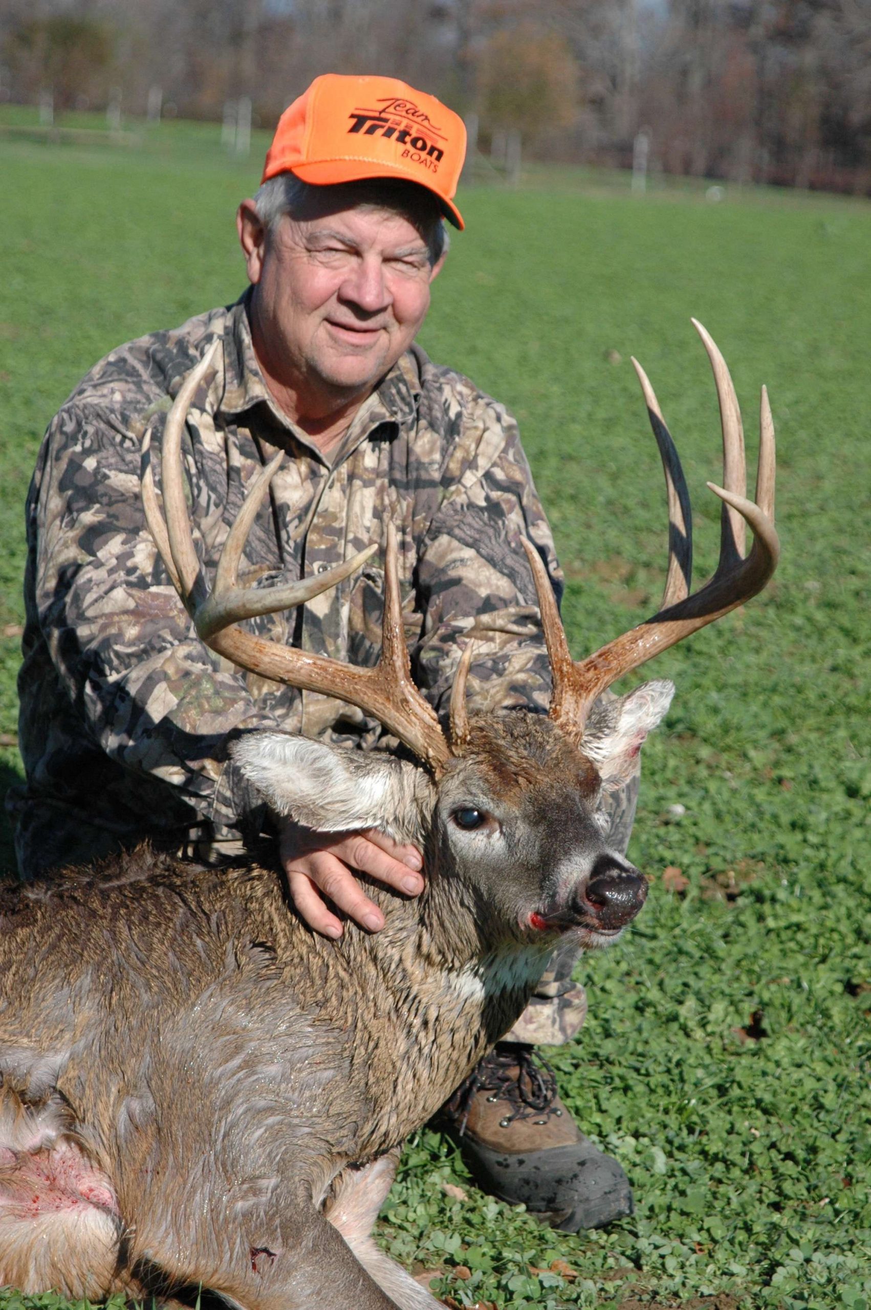 Occasionally, that research led him to the deer woods. This buck was harvested while hunting with legendary boat builder Earl Bentz.