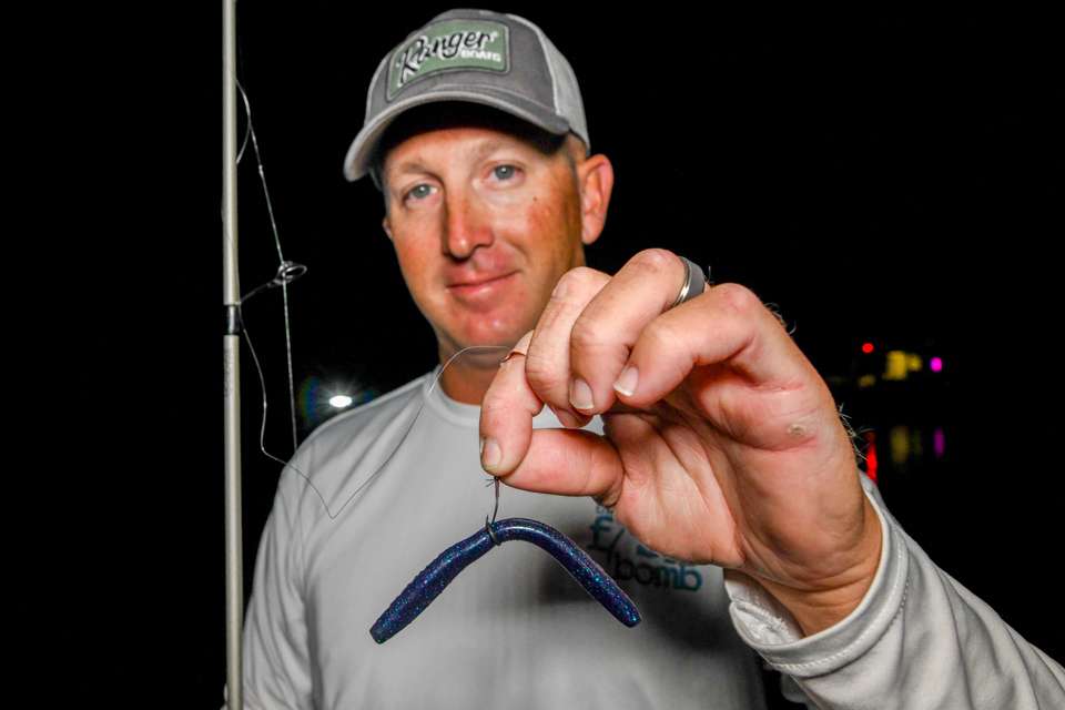 Bryan Schmitt (3rd, 40-6) <BR><BR>
A Missile Baits 48 worm in June bug color on a 1/0 Hayabusa Spin Muscle wacky hook was Schmittâs primary lure. He also caught fish on a swim jig paired with a Missile Baits Twin Turbo soft plastic. âThose two baits, thatâs all I did,â said Schmitt, who had the big bag on the tournament with 20 pounds, 4 ounces on Day 1. âPads and grass was my whole game. I broke two big ones off Friday. Just being comfortable with tides, that was key for me. I know tidal water really well. I grew up on tides.â
