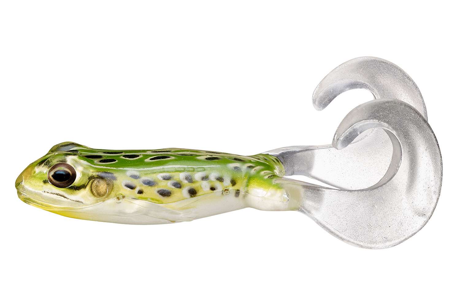  <B>Livetarget Freestyle Frog</B>
<BR>The Freestyle Frog is a versatile twin-tail bait that can be fished on the surface over vegetation or dive sub-surface in open runs. It hosts the realistic Inner-Core anatomy of a fleeing frog, while the clear Exo-Skin generates a tantalizing surface buzzing action. Injected Core Technology (ICT) enables the Inner-Core to host a life-like frog profile, while the Exo-Skin gives the lure its signature action. The new lure comes in three sizes to meet a variety of fishing applications: 4-, 3 1/2- and 3-inch, as well as eight realistic forage-matching colors. The Livetarget Freestyle Frog comes in packs of two. 
<BR>
<B>MSRP: $9.99</B>

<br>
<a href=