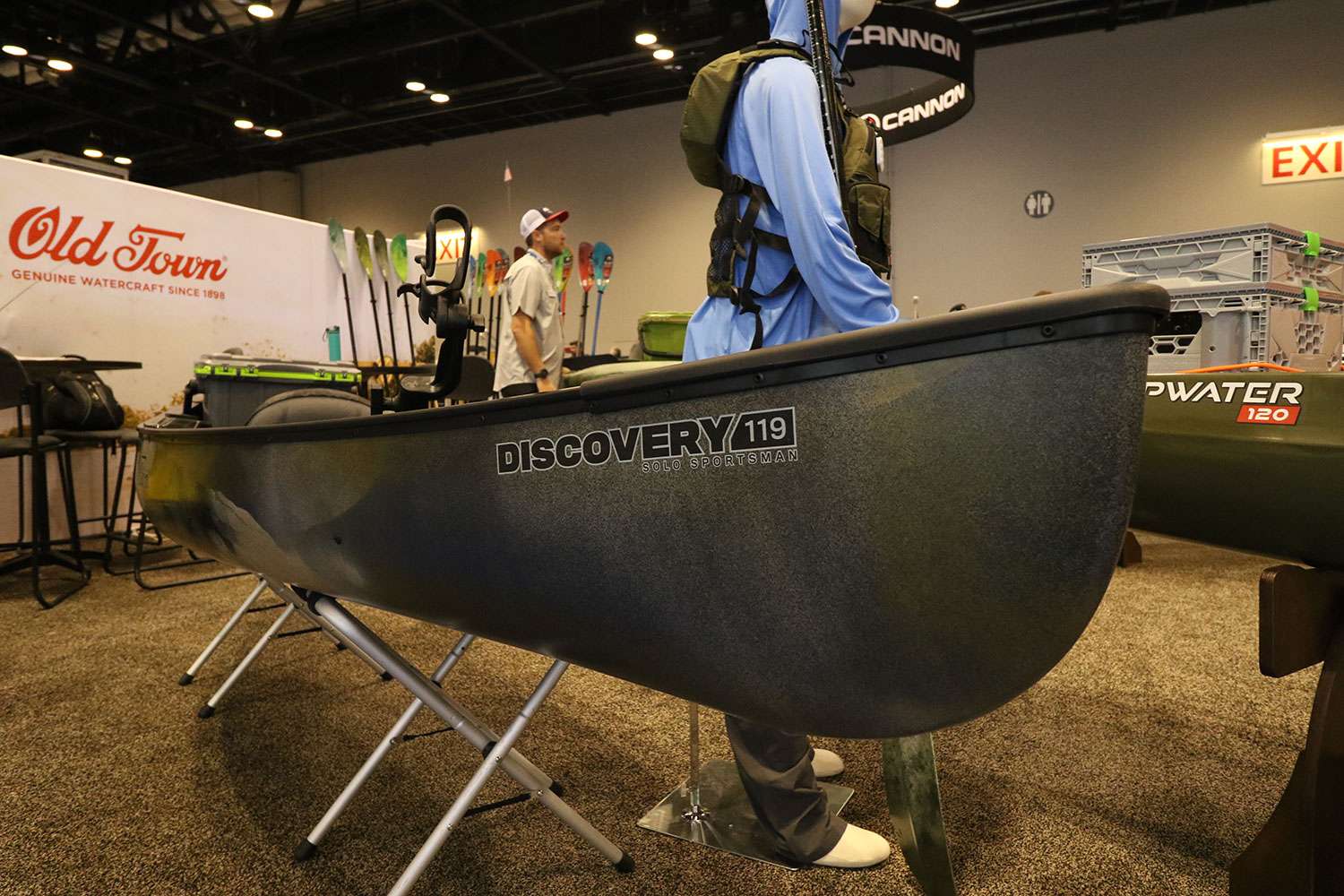 Old Town also introduced a very lightweight, one-man canoe called the Discovery 119. It only weighs 56 pounds and features lots of cool angler-friendly components. 