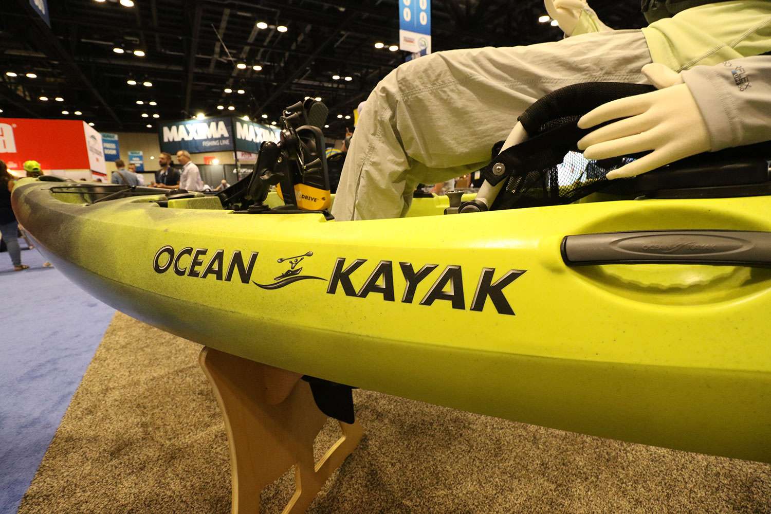 Ocean Kayak's Malibu PDL was also on display. The boat runs on the same drive system as several of the other boats, but the hull design is very fast and maneuverable. 