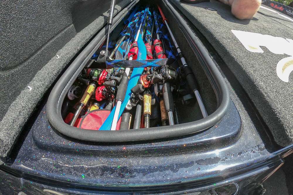 He keeps his rod locker full, especially on Lake Fork where he has a lot of options. 