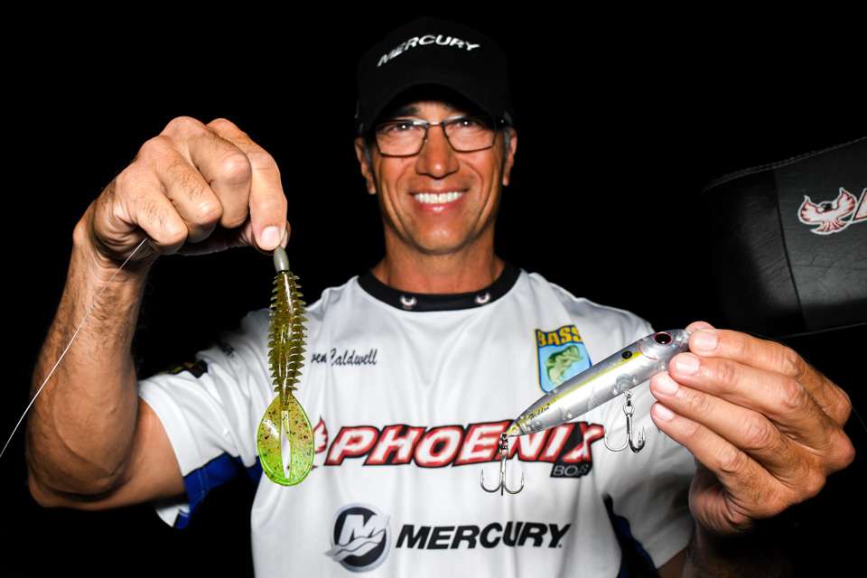 <b>Stephen Caldwell (36-6; 10th) </b><br>
A Heddon Zara Spook was a top producer for Stephen Caldwell. So was a Z-Man TRD CrawZ, rigged on 3/0 hook with 3/8-ounce Wicked Weight Motor Bomb. 

