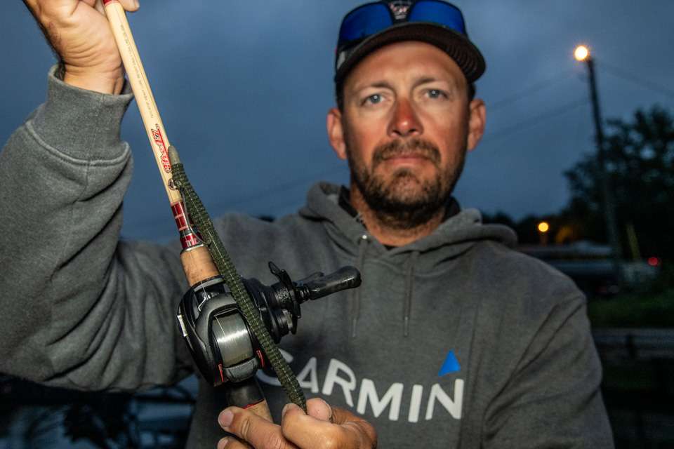 <b>David Mullins (75-14; 4th) </b><br> David Mullins alternated between a crankbait and Texas rigged plastic worm. That choice was a prototype Doomsday Tackle 7-inch Roku Worm on 3/0 Owner 4X Jungle Flipping Hook, with 5/16-ounce Scottsboro Tackle STC Tungsten Weight.  
