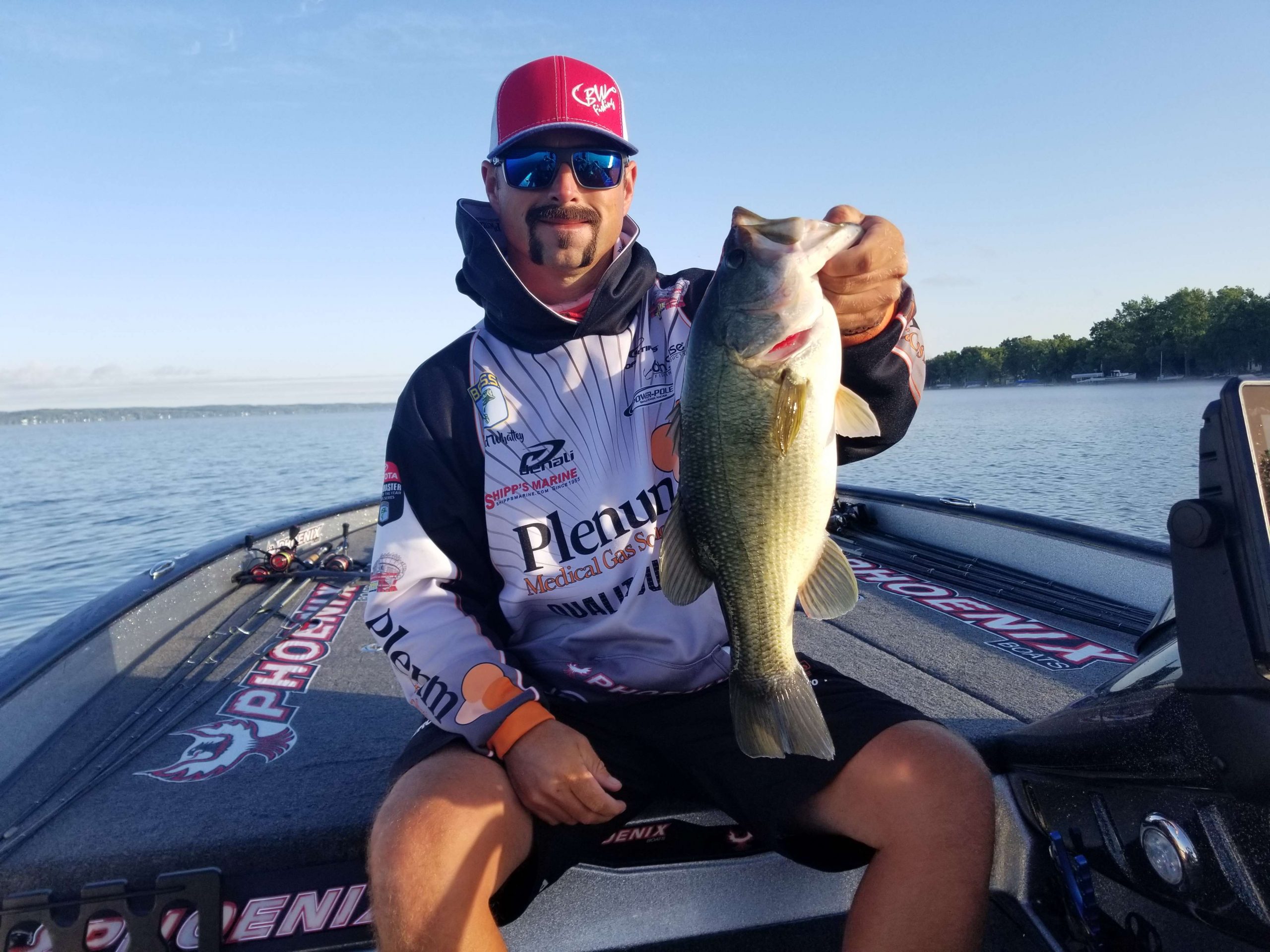 One of two fish in the live well this morning for Brad Whatley. He is patiently punching and is hopeful he can get 5 big bites that way.