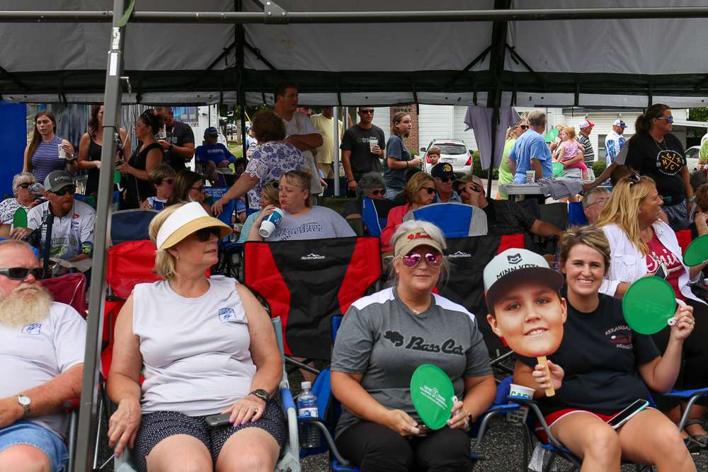Parents cheer on their favorite anglers. 