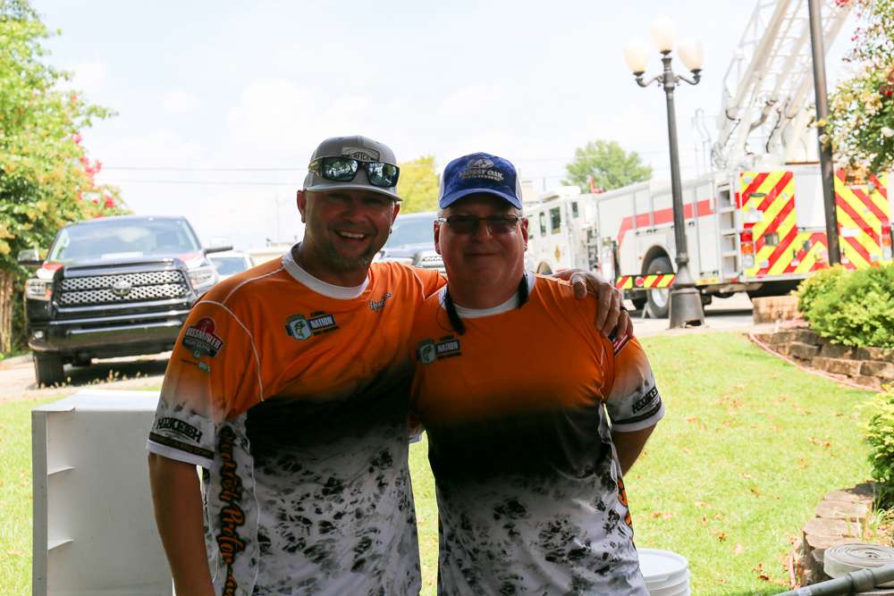 Some of our B.A.S.S. Nation officers from Florida (Glen Cale and David Driggers) are on hand to volunteer and cheer on their anglers. 