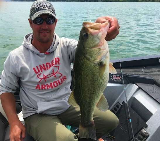 Cory Johnston with 4 1/2-pounder going into the livewell.