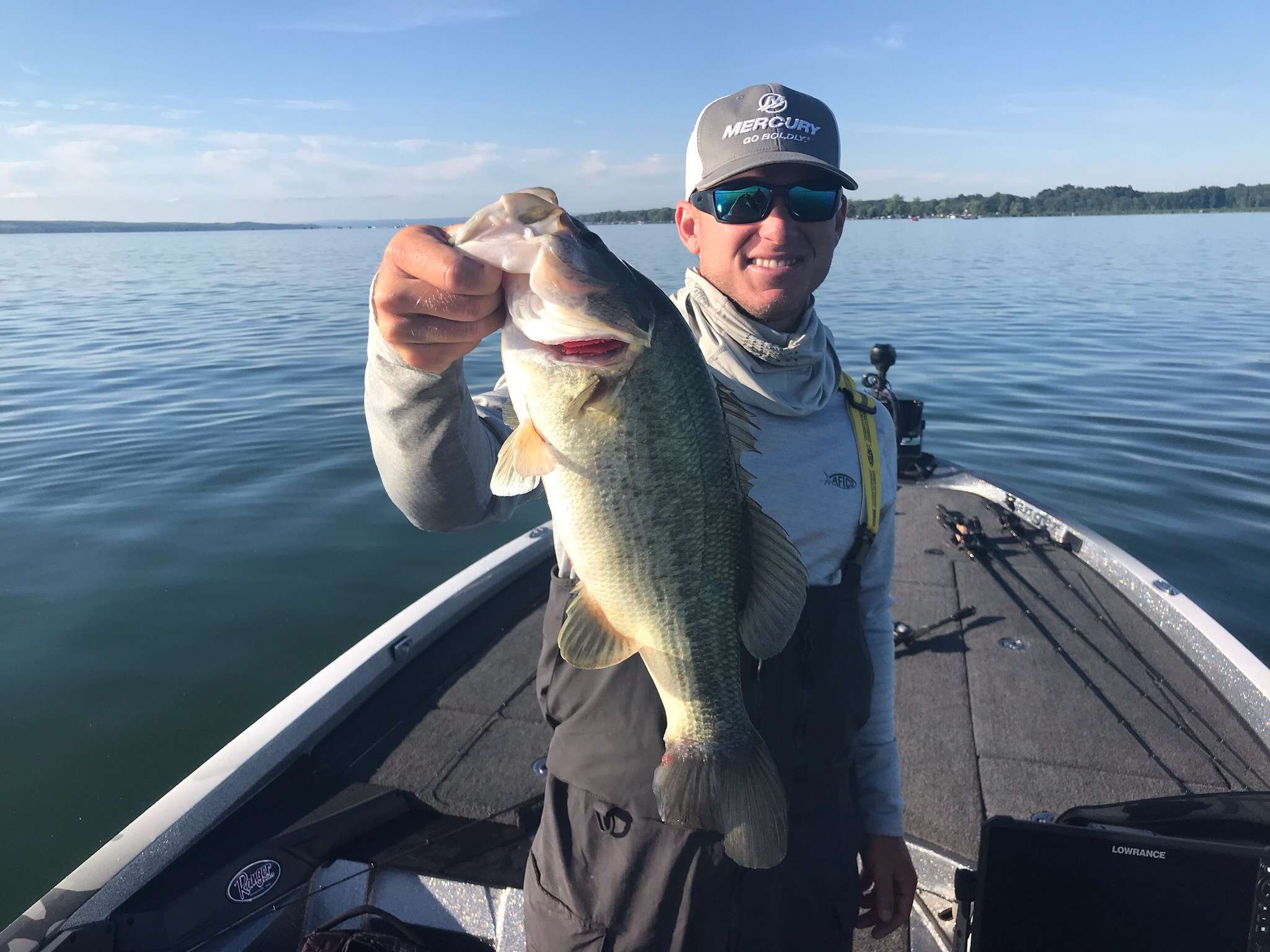 Micah Fazier with a solid largemouth.
