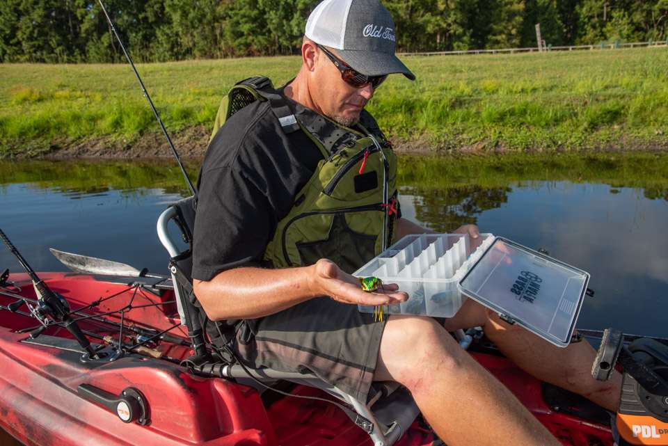 <b> With the limited space available on a kayak, how many lures do you take on the water and how do you choose them?</b></p>
 
<p>Typically I have one Bass Mafia tackle box, and itâs just full of baits. And thatâs enough. Just in case, I have something back at the Tundra I can go get if I have to, but typically I have just one box. I have more storage than that, but most places that (one box) gets me by. Itâs a combination of hard baits and plastics. Even if Iâm going out there and I know theyâre going to chew the paint off a vibrating jig, Iâm always going to carry some soft plastics and stuff like that, just to have some options. Itâs just more fun to have options. Iâm not going out to win a Bassmaster Classic; when I kayak Iâm go out purely for fun. It just makes sense to carry a little bit of variety in case things arenât going just like you hoped.