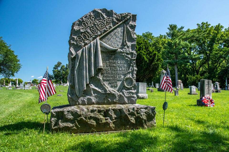 The cemetery in Union Springs (the venue for the SiteOne Bassmaster Elite Series at Cayuga Lake) includes a real cool monument to area residents who have given their lives in defense of our country.