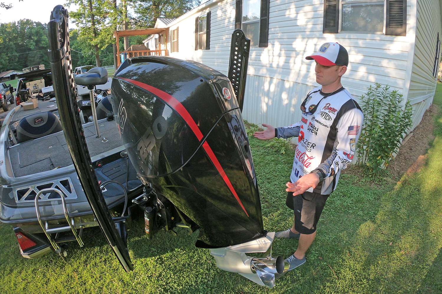 And his motor. Frazier loves his new Mercury 250 4-Stroke. It gets him to his fish and home again. 