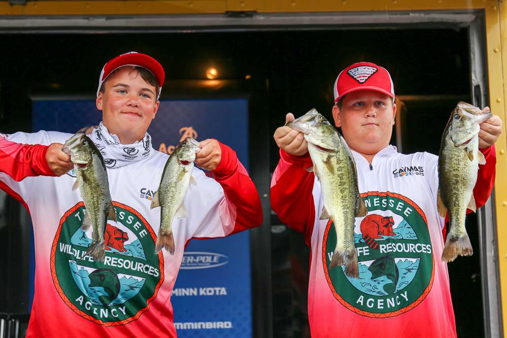 Gage Adkins and Manning Brooks of Rogersville Jr. Bass (13th, 12-14)