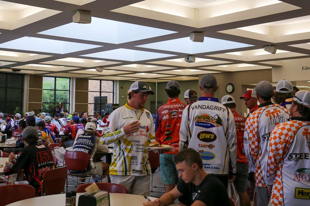 Once they went through that line, anglers were able to go through another line for the dinner that was provided. 