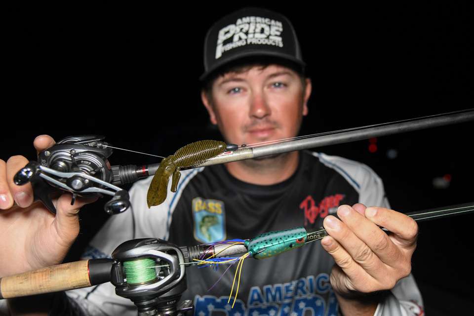 <b>Kyle Welcher (38-13; 11th) </b><br> Kyle Welcher skipped docks surrounded by algae blooms using a Spro Dean Rojas Bronzeye Frog 60. Alternatively, he flipped isolated wood in backwater areas with a 4.20 Reaction Innovations Sweet Beaver, on 5/0 Eagle Claw TK130 Trokar Flippin Hook, with 1/2-ounce weight.  