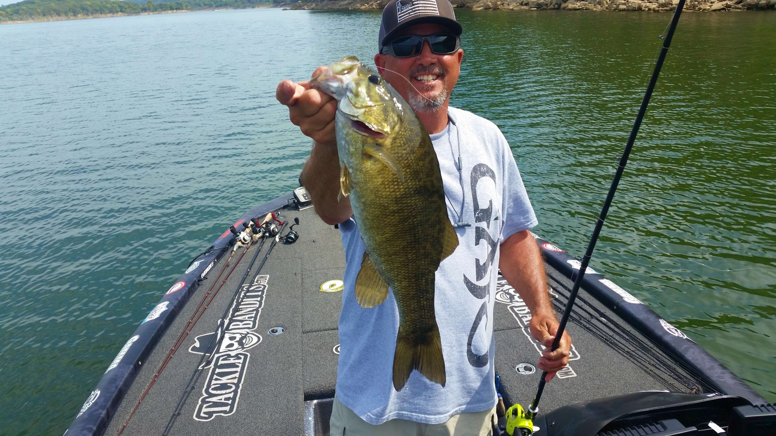 Noon update, Jesse Tacoronte one keeper, almost 3 lbs. Lots of bites, lots of spots. he just catches second keeper, 3lb 10 oz