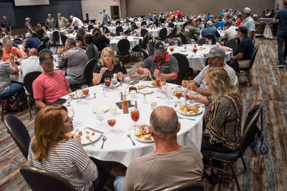 The Elites enjoyed their angler meeting at the casino, and they were invited to take part in an angler social, and the Expo and weigh-ins were right alongside the 92,000-square-foot destination.   