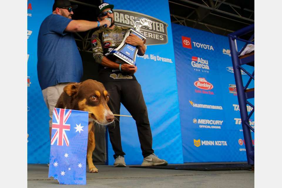 Roo the Bass Dog was representing, too, and many on the Team Jocumsen Facebook page said they couldnât be more proud for him. Clayton Black wrote: âYEAH BOI!!! Following all your highs and lows over the last few years. All I can say is that you have paid for this win with all that you have given and all that you have sacrificed ... Thanks for being an inspiration to me and thousands of other Aussies mate. Enjoy mate!!! Cheers.â Craig Watters said it made him emotional. âBeautiful to see those tears of joy. It brought a tear to my eye.â