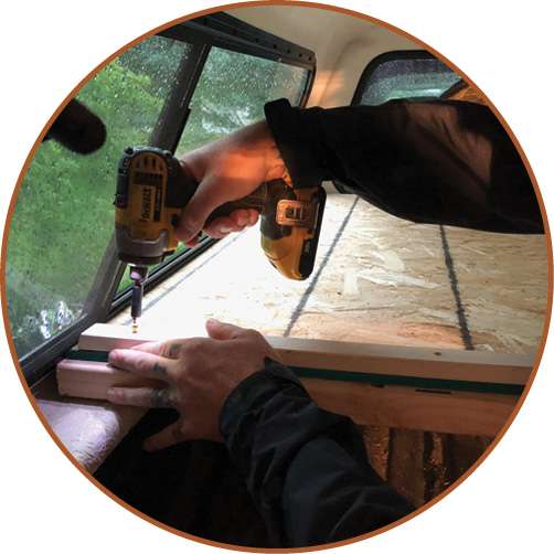 A ripped furring strip (or a piece of molding) screwed down across the top of the OSB keeps items from sliding off. When packing, softer items (tackle bags, plastic tubs, etc) should go in first so if you slam on the brakes, hard items such as metal toolboxes donât smash your capâs front window.
