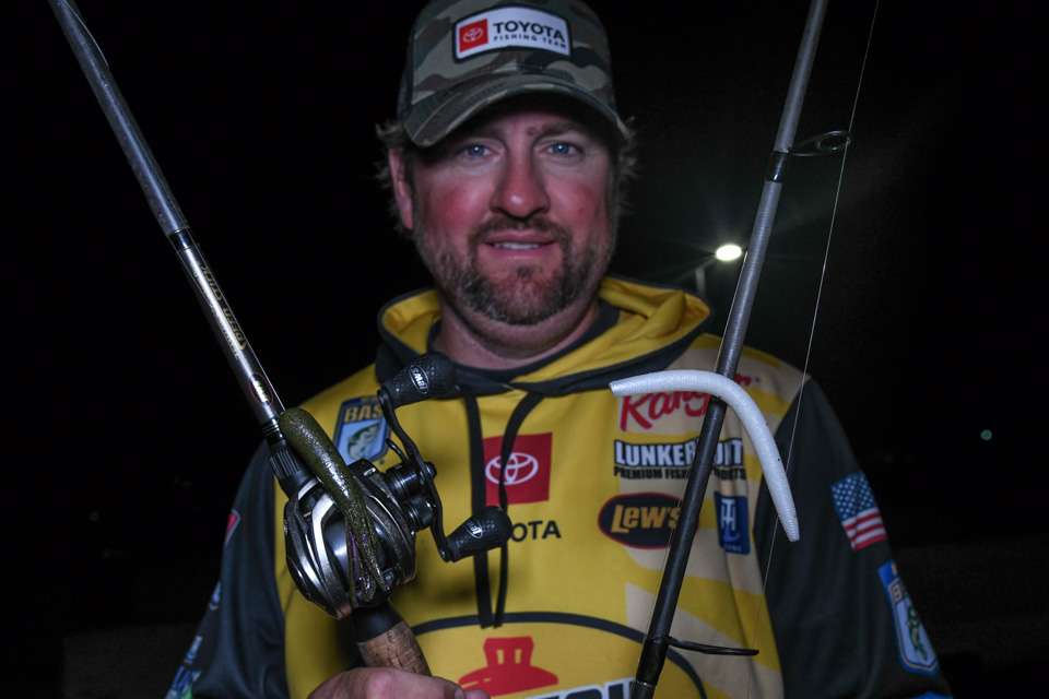 <b>Matt Arey (62-12; 10th) </b><br> Matt Arey used a 4-inch Lunkerhunt Lures Spicy Tube, Dirty Candy, on 1/2-ounce custom jighead with 3/0 hook. Another choice was a 5-inch Lunkerhunt Lures Lunker Stick, Pearl Sparkle, on 1/0 Gamakatsu Split Shot/Drop Shot Hook, with 3/8-ounce Titan Tungsten Weight.  