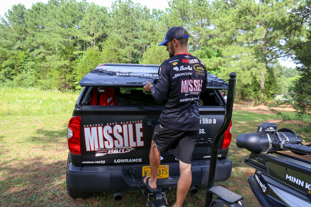 Elite Series pro John Crews owns Missile Baits and his Toyota Tundra does double duty. âI use it for my business, towing a utility trailer with our trade show booth and everything we need to exhibit there. It tows the same way as the boat, with all the power and dependability I need to get there and back.â 