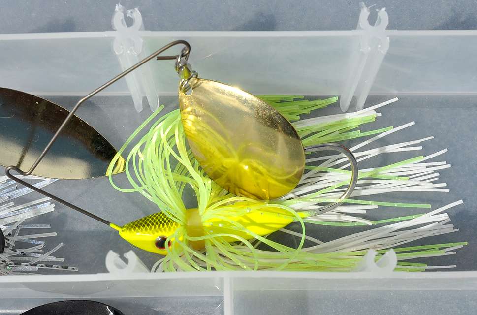The Colorado-bladed spinnerbait joins the double-willow model in the tackle box.