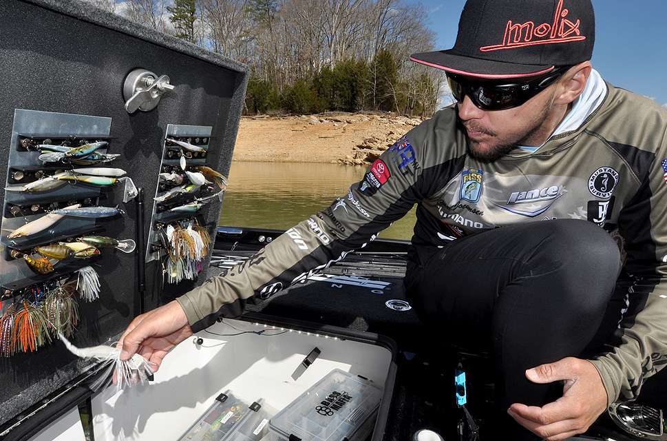 Jocumsen reaches to the T-H Marine Tackle Titan for another essential bait.