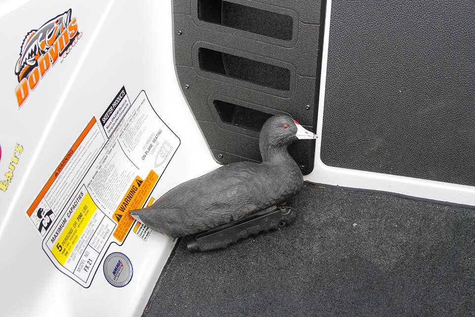 He also has a coot decoy in the bottom of his boat that travels with him.