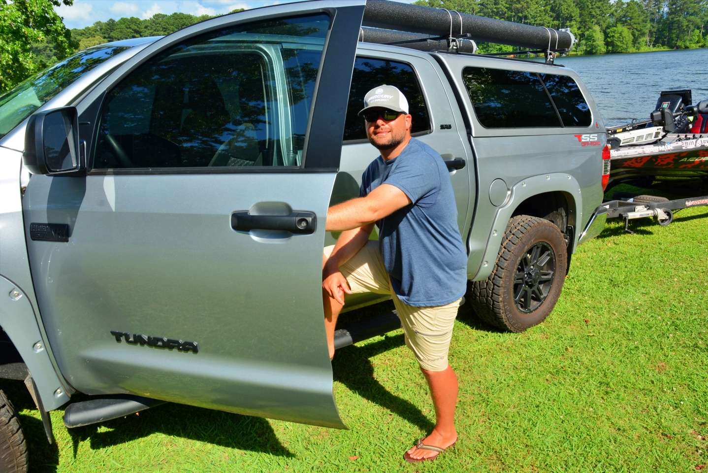 B.A.S.S. Elite Series pro Brock Mosley values the longevity and power of his 2019 Toyota Tundra SRS TXX 4x4 CrewMax. He puts close to 30,000 miles on his Tundra while fishing the Bassmaster Elite Series. It has power to pull so it doesnât bog down when pulling hills and mountains. Itâs just extremely reliable.