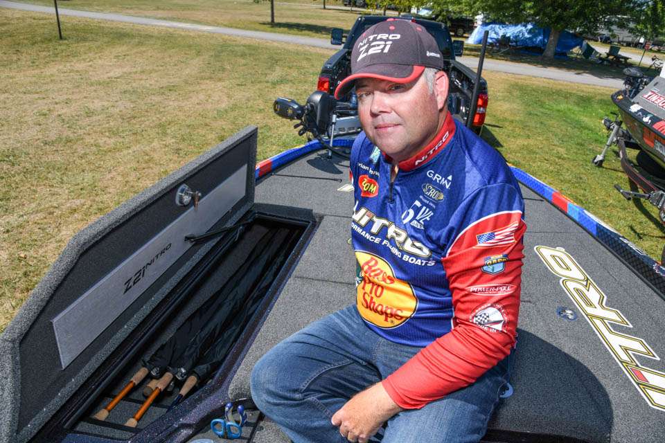 The port rod locker offers plenty of space for all the rods needed during a day on the water. 