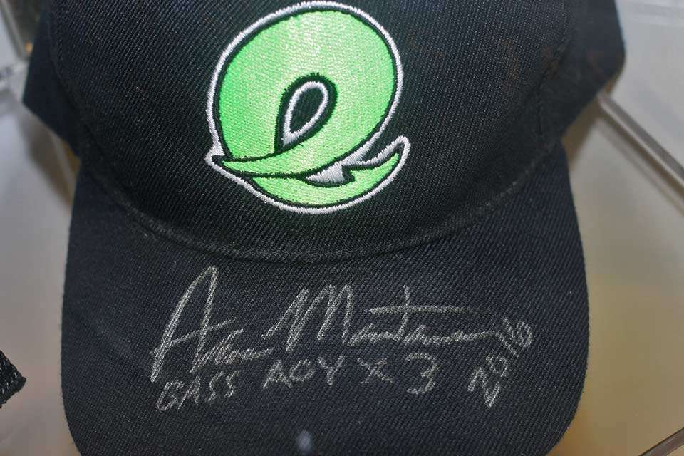 A hat signed by Martens is close by.