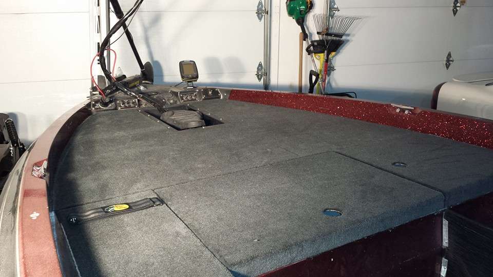 Here is the newly finished front deck of my Stratos 285 Pro XL bass boat.