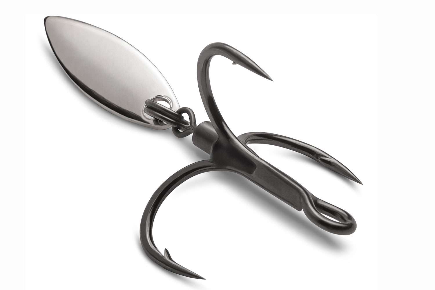 <p><b>VMC Bladed Hybrid Treble</b></p>
Tweak and upgrade any and every lure that uses treble hooks. The Bladed Hybrid Treble has a resin sealed swivel and blade for maximum rotation and flash. The new VMC 7548 Bladed Hybrid treble hook, features a premium quality small Willow blade. The Blade is connected to the base of the treble by a swivel ensuring a smooth 360-degree rotation. It is available in four sizes Nos. 2, 4, 6 and 8 in black nickel plating.<br>
<p><b>MSRP: $5.99</b></p>
<a href=